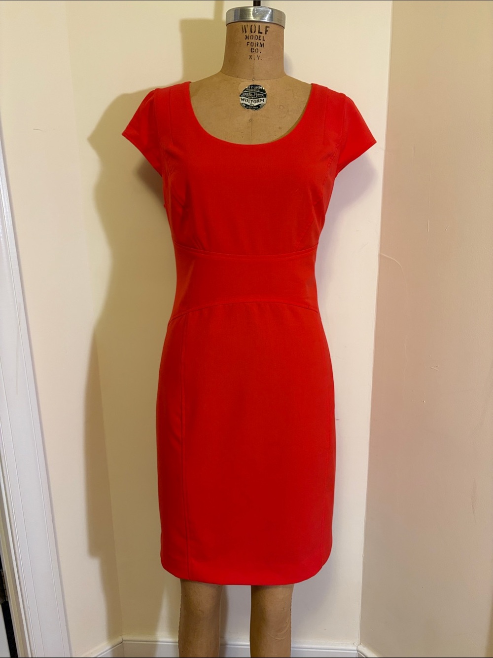 Marc New York Classic Red Cap-Sleeve Sheath Dress